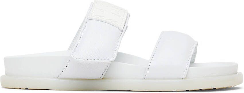 MM6 Maison Margiela Kids White Leather Slides
