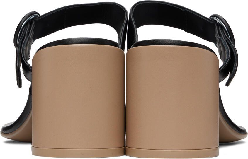 MM6 Maison Margiela Black  Red Sunken Buckle Sandals