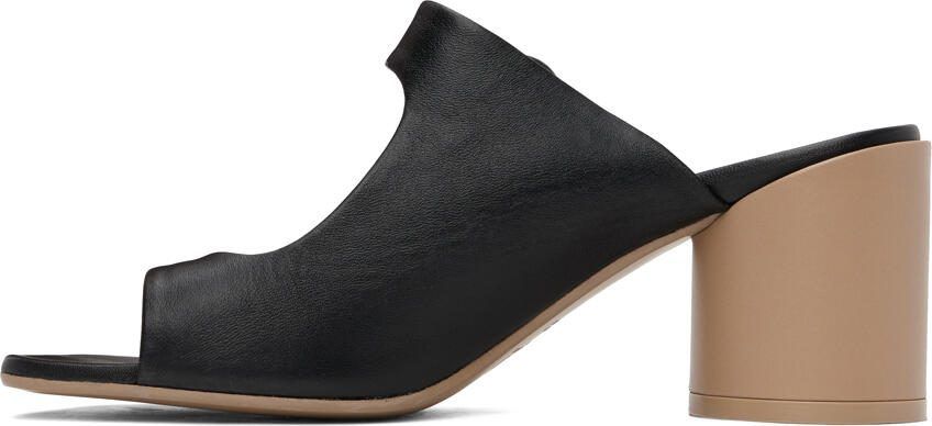 MM6 Maison Margiela Black  Red Sunken Buckle Sandals - Picture 3