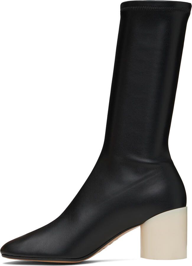 MM6 Maison Margiela Black Faux-Leather Boots - Picture 3