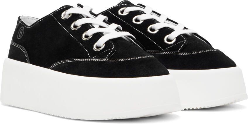 MM6 Maison Margiela Black Suede Platform Sneakers - Picture 2