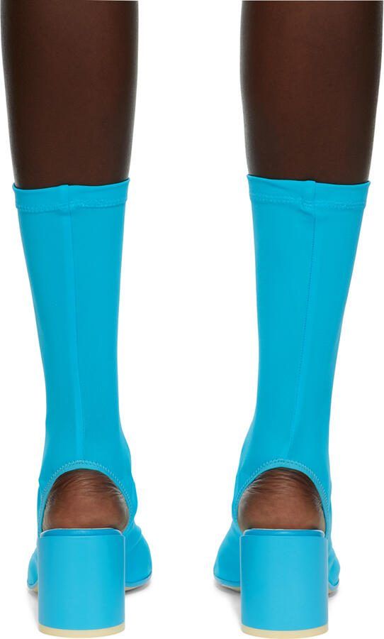 MM6 Maison Margiela Blue Open Toe Sock Heels - Picture 2