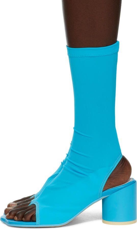MM6 Maison Margiela Blue Open Toe Sock Heels - Picture 3