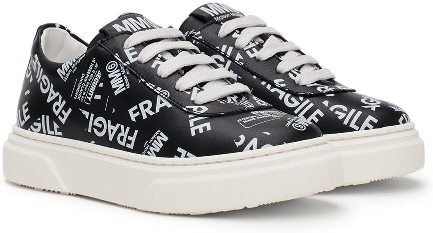 MM6 Maison Margiela Kids Black All Over Logo Sneakers - Picture 2