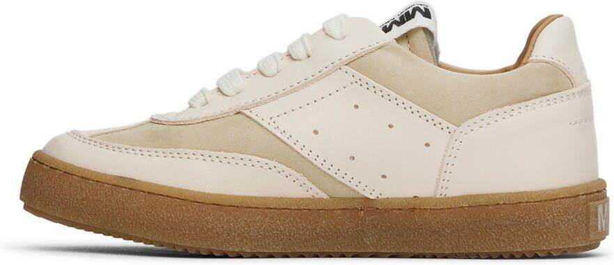 MM6 Maison Margiela Kids Off-White  Beige Paneled Sneakers - Picture 3