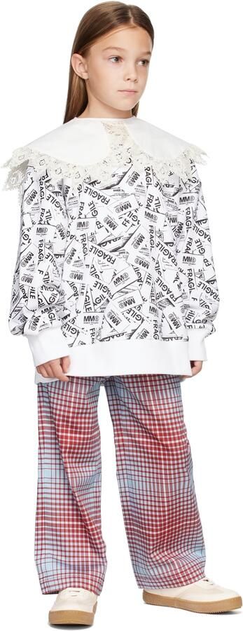 MM6 Maison Margiela Kids Off-White  Beige Paneled Sneakers - Picture 4