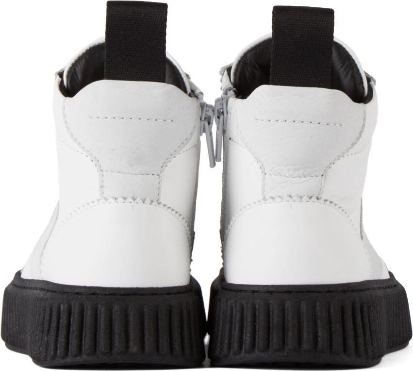 MM6 Maison Margiela Kids White  Black Logo Boots