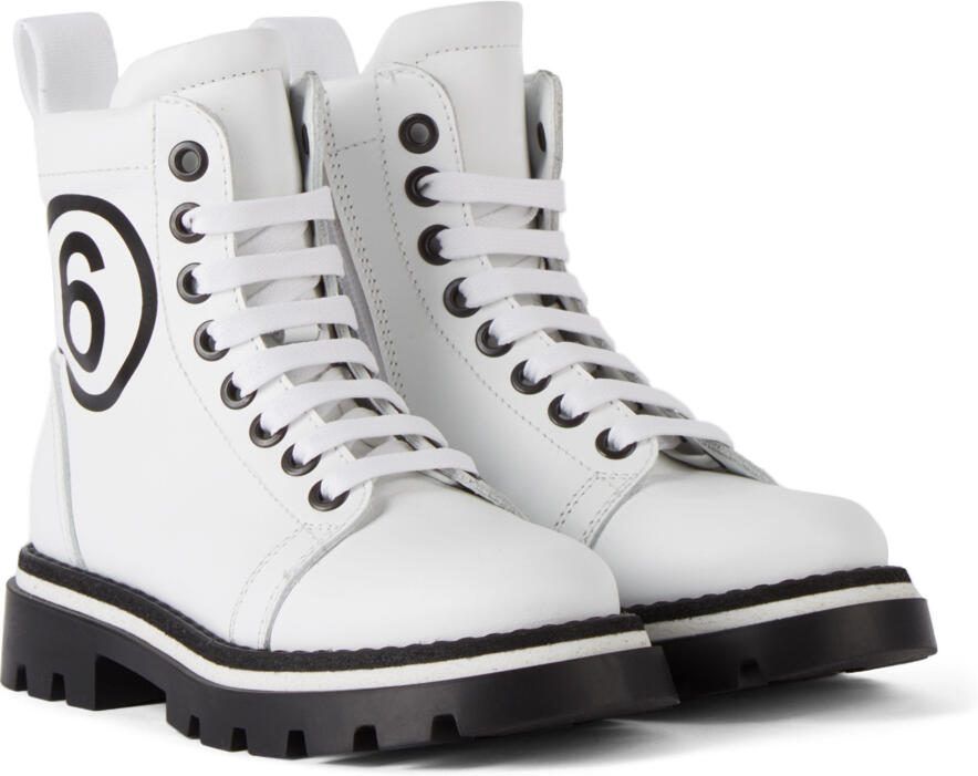 MM6 Maison Margiela Kids White Logo Boots - Picture 2