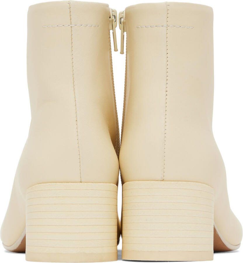 MM6 Maison Margiela Off-White Anatomic Ankle Boots - Picture 5