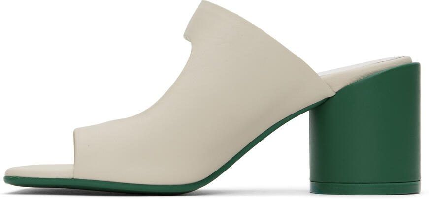 MM6 Maison Margiela Off-White Buckle Heeled Sandals - Picture 2