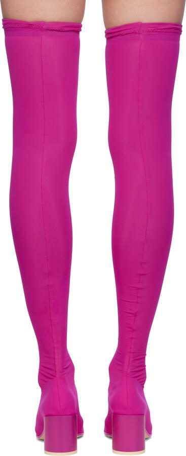 MM6 Maison Margiela Pink Thigh-High Sock Boots