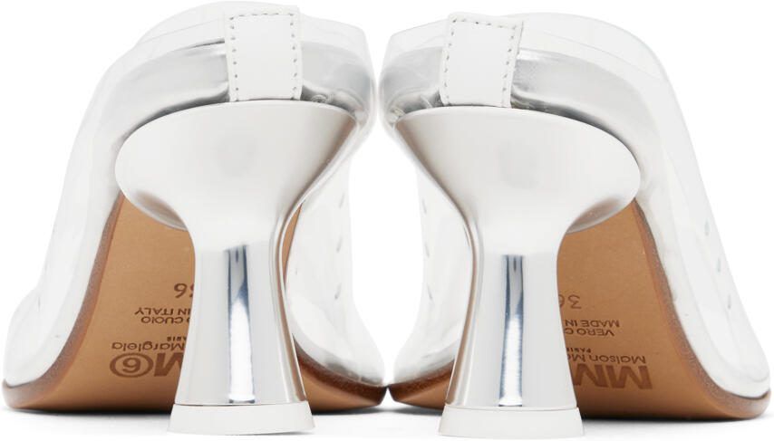 MM6 Maison Margiela Silver Perforated Mules