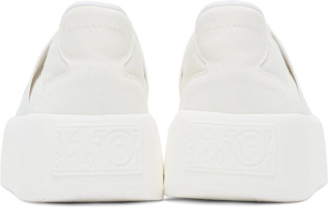 MM6 Maison Margiela White Logo Platform Sneakers - Picture 4