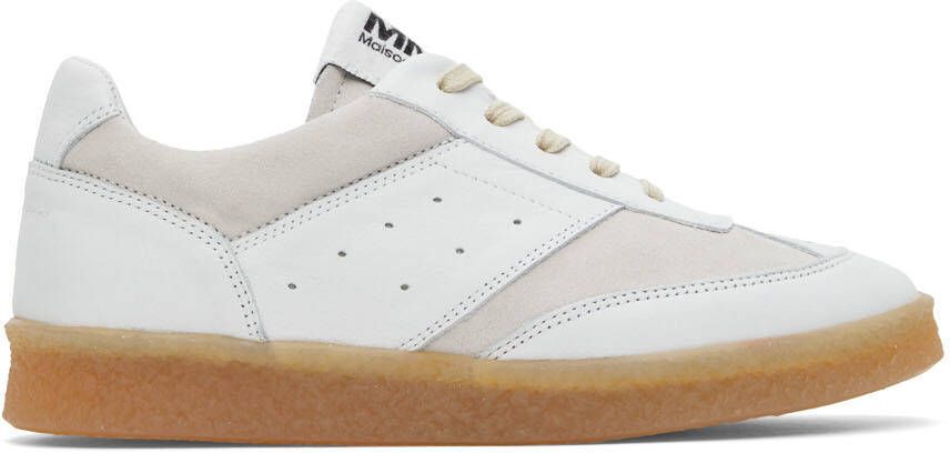 MM6 Maison Margiela Off-White 6 Court Sneakers - Picture 4
