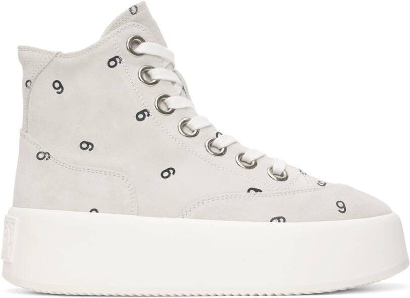 MM6 Maison Margiela Off-White 6 Platform High Sneakers - Picture 5