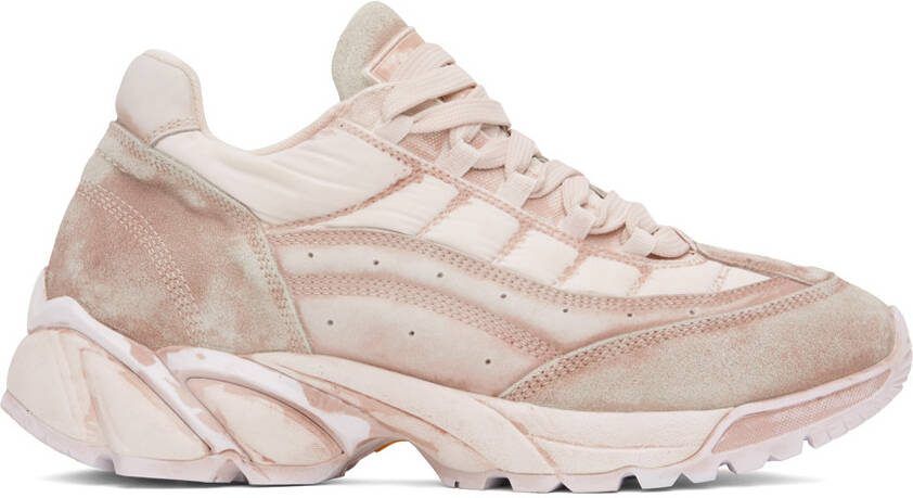 MM6 Maison Margiela Pink Smudged Sneakers - Picture 5