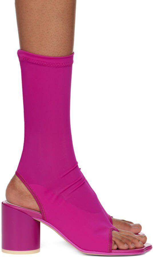 MM6 Maison Margiela Pink Sock Heels - Picture 5