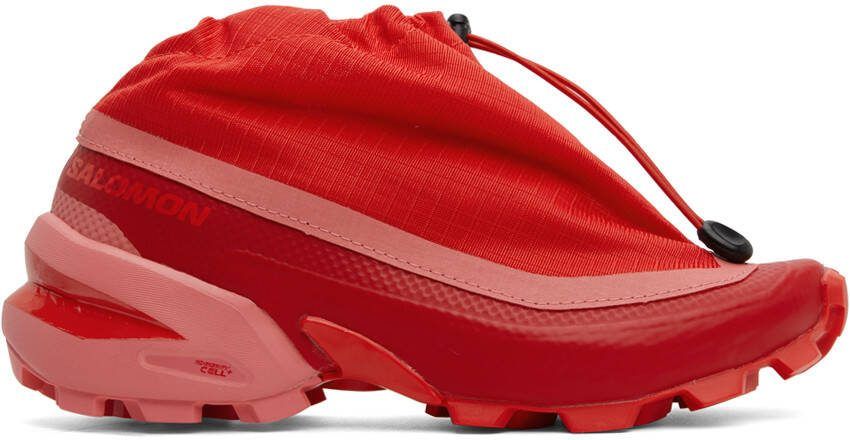 MM6 Maison Margiela Red  Pink Salomon Edition Cross Low Sneakers