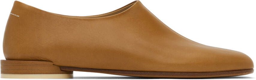 MM6 Maison Margiela Tan Square Toe Loafers - Picture 4