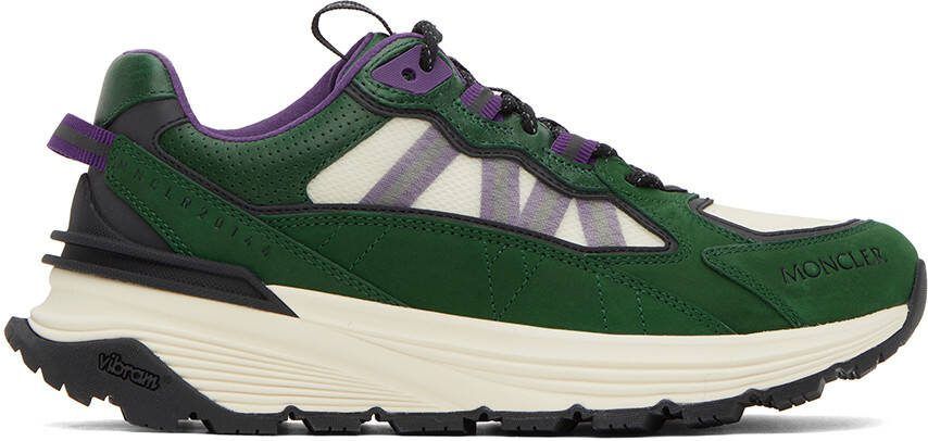 Moncler Beige  Green Lite Runner Sneakers - Picture 5