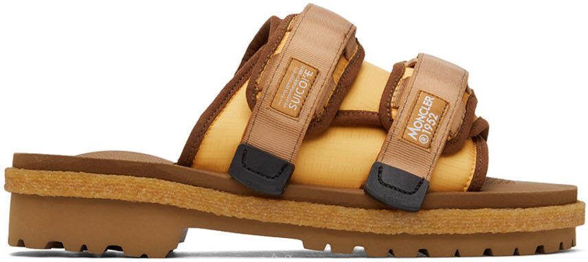 Moncler Genius 2 Moncler 1952 Orange  Tan Moto Mountain Sandals - Picture 4