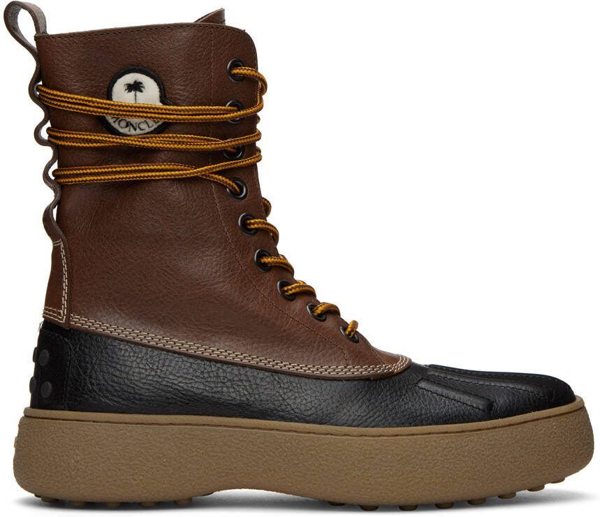 Moncler Genius 8 Moncler Palm Angels Brown  Black Winter Gommino Boots