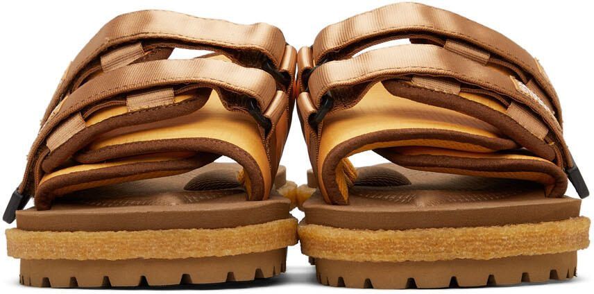 Moncler Genius 2 Moncler 1952 Orange  Tan Moto Mountain Sandals - Picture 2