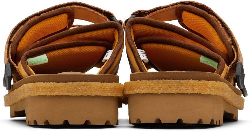 Moncler Genius 2 Moncler 1952 Orange  Tan Moto Mountain Sandals