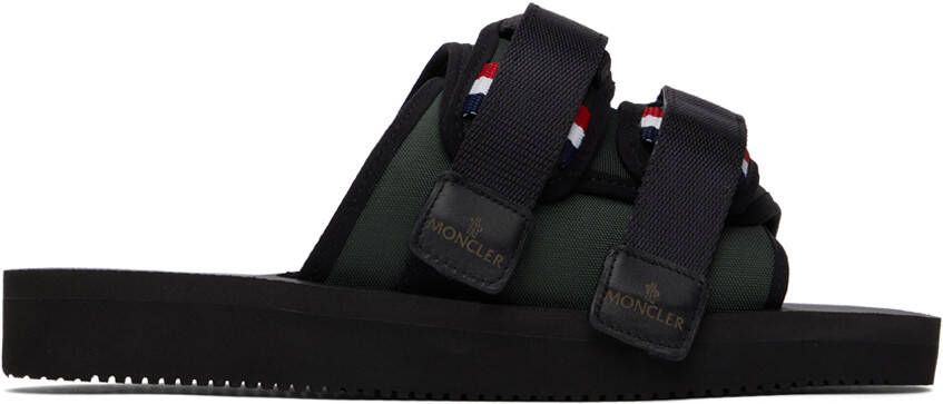 Moncler Khaki  Black Slideworks Sandals - Picture 5