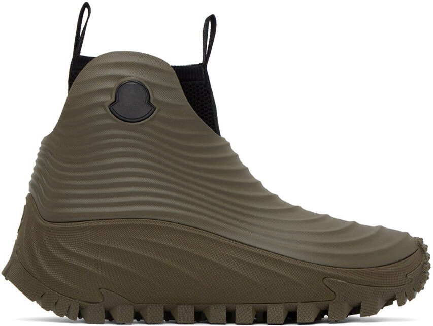 Moncler Khaki Aqua High Rain Boots - Picture 5