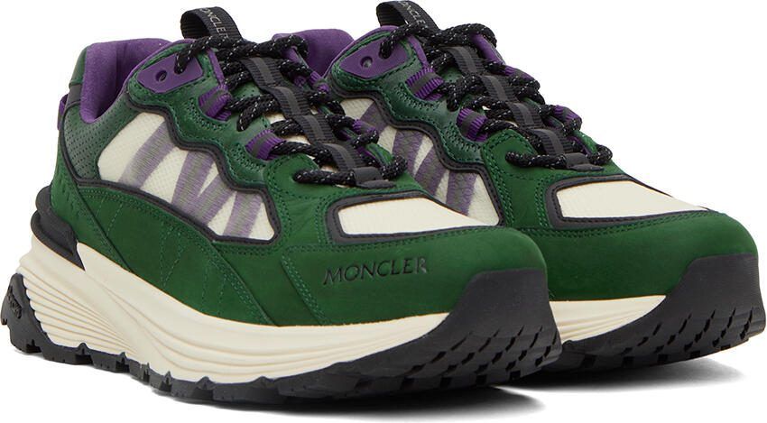 Moncler Beige  Green Lite Runner Sneakers - Picture 2