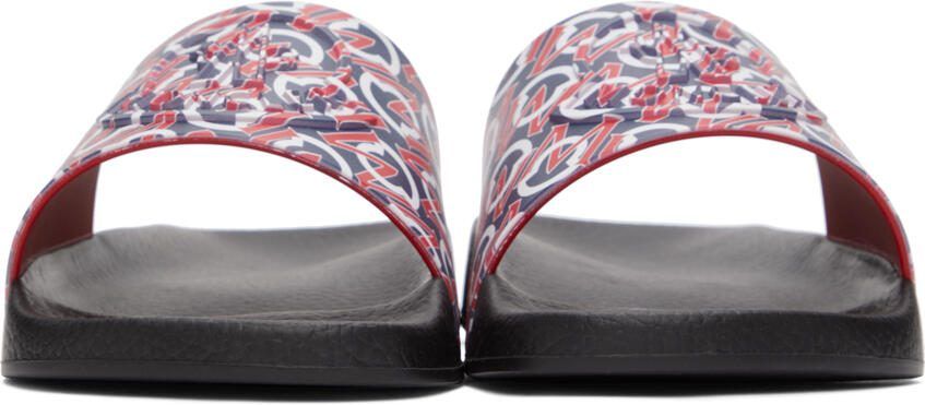 Moncler Black  Red Logo Basile Slides - Picture 3