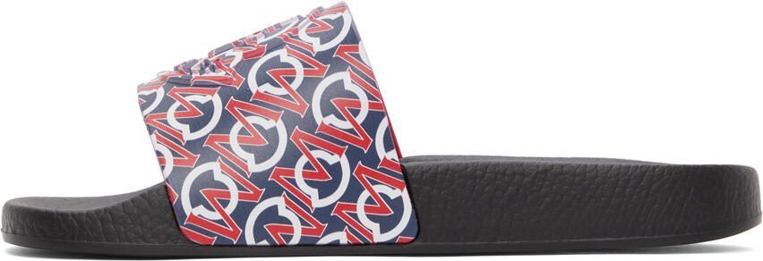 Moncler Black  Red Logo Basile Slides - Picture 4
