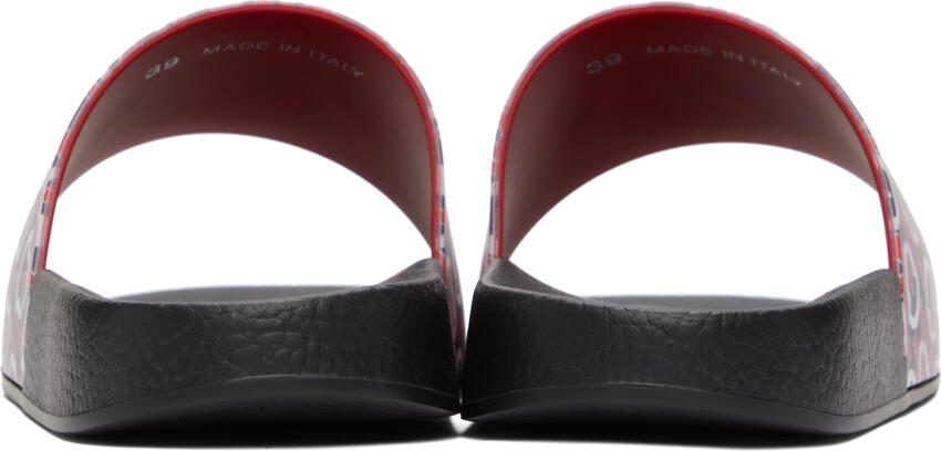 Moncler Black  Red Logo Basile Slides - Picture 2
