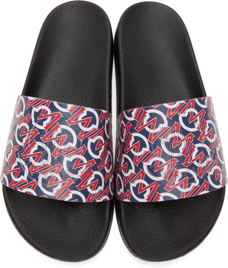 Moncler Black  Red Logo Basile Slides