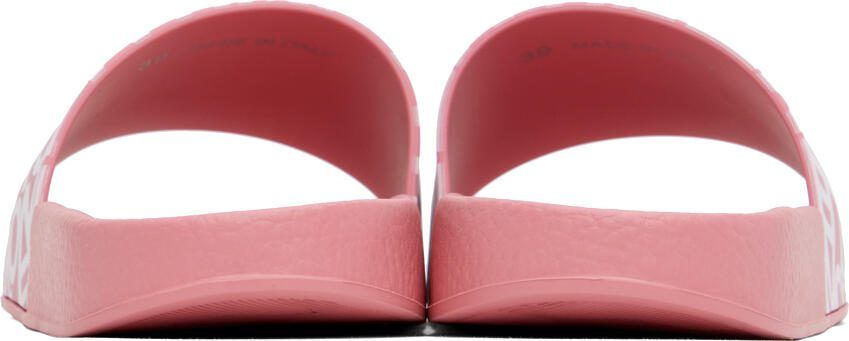 Moncler Pink Embossed Slides