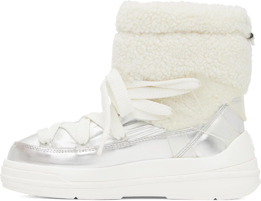 Moncler Silver  White Insolux M Ankle Boots - Picture 2
