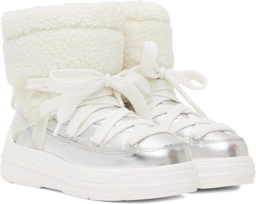 Moncler Silver  White Insolux M Ankle Boots - Picture 3