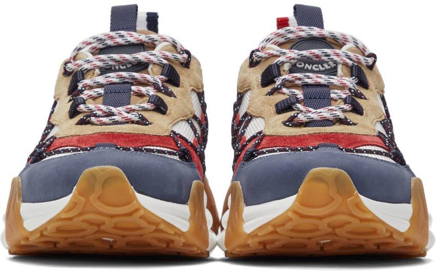 Moncler White  Navy Compassor Sneakers - Picture 3