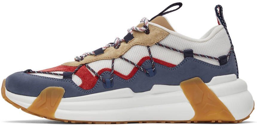 Moncler White  Navy Compassor Sneakers - Picture 4