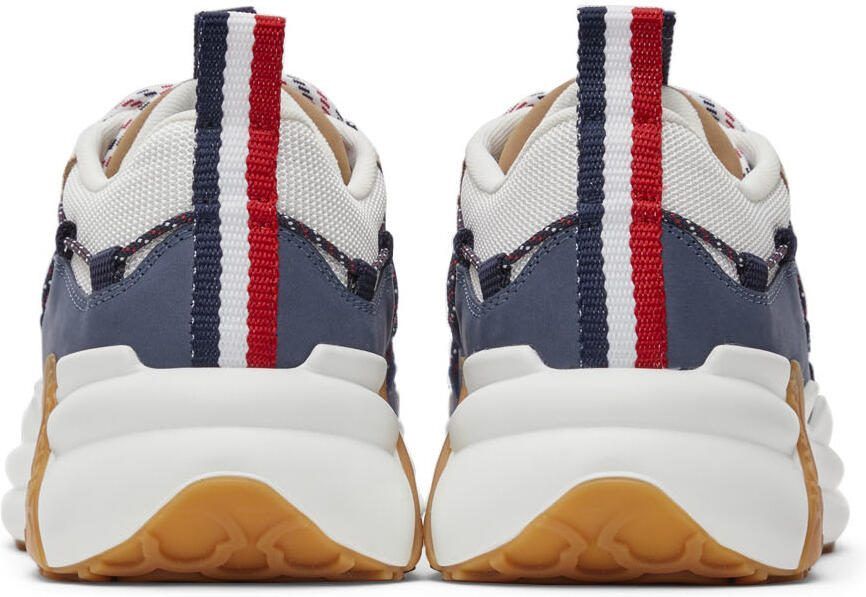 Moncler White  Navy Compassor Sneakers - Picture 2