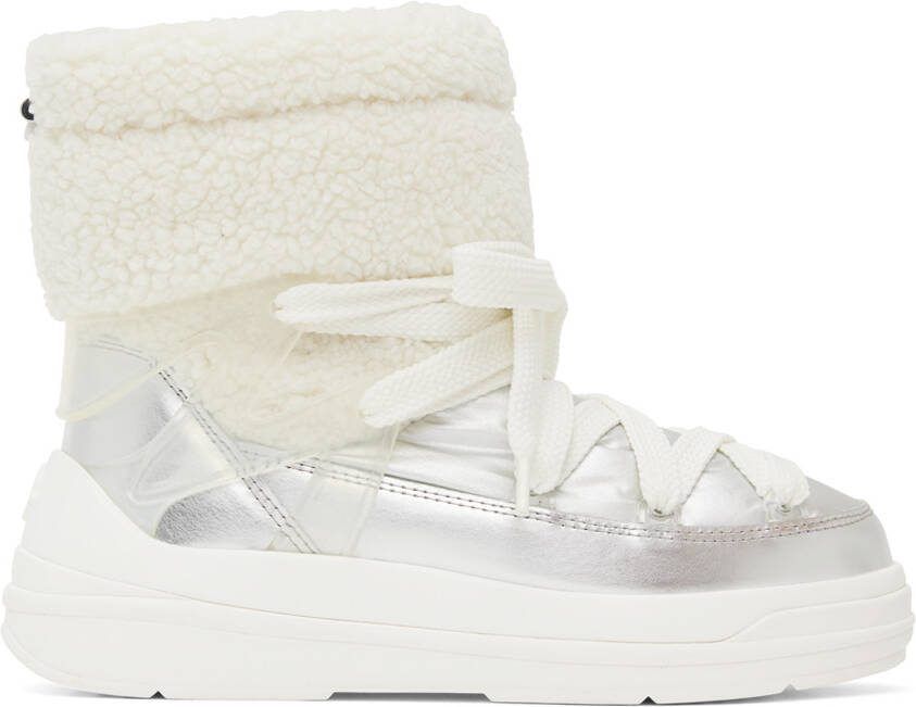 Moncler Silver  White Insolux M Ankle Boots - Picture 5