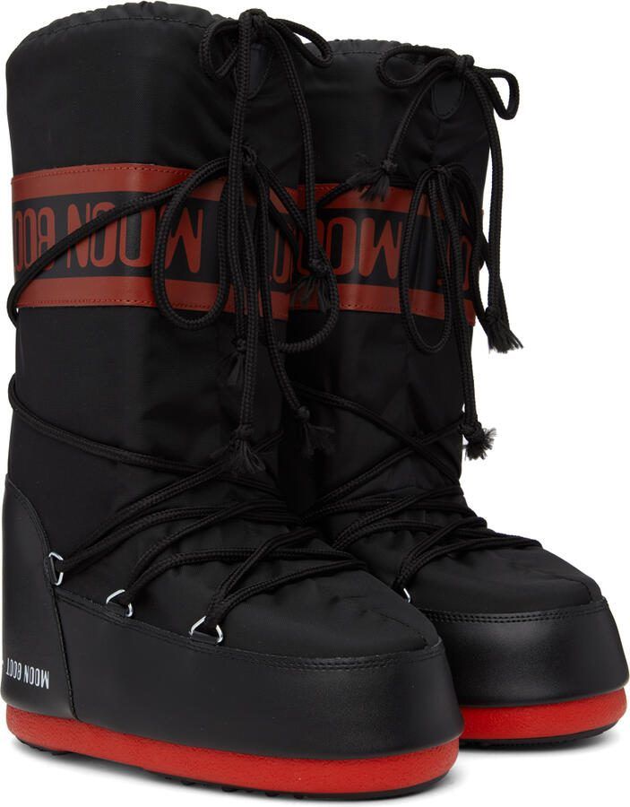 Moon Boot Black  Red Stranger Things Upside Down Boots
