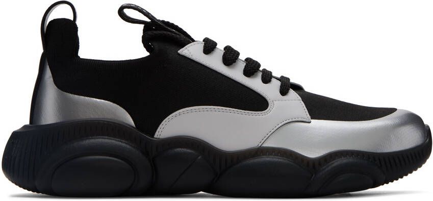 Moschino Black  Silver Teddy Sneakers - Picture 5
