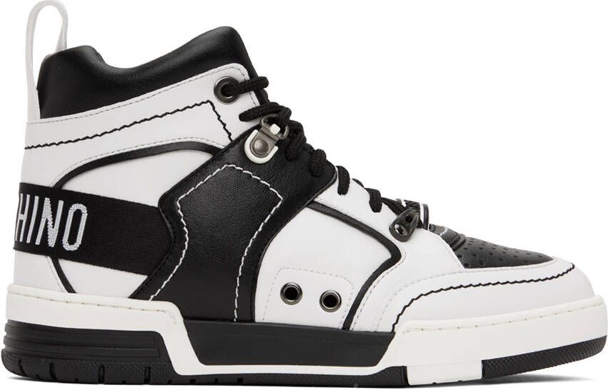 Moschino Black  White Streetball Sneakers - Picture 5