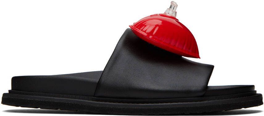 Moschino Black Inflatable Heart Slides - Picture 4