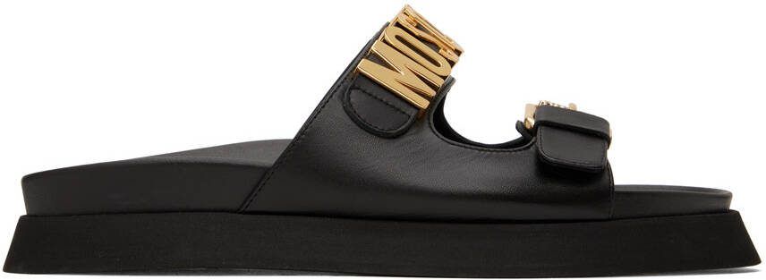 Moschino Black Logo Sandals