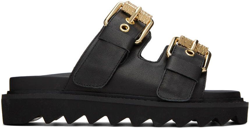 Moschino Black Logo Sandals - Picture 4