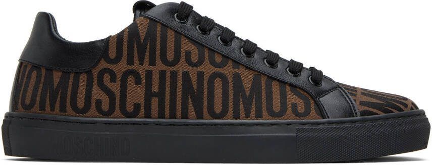 Moschino Brown  Black Jacquard Sneakers - Picture 5