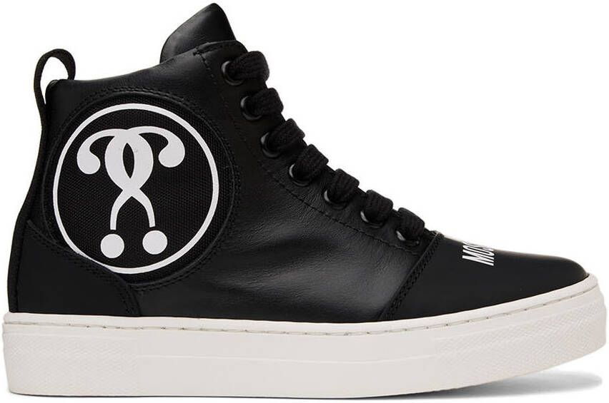 Moschino Kids Black Patch High Sneakers - Picture 4
